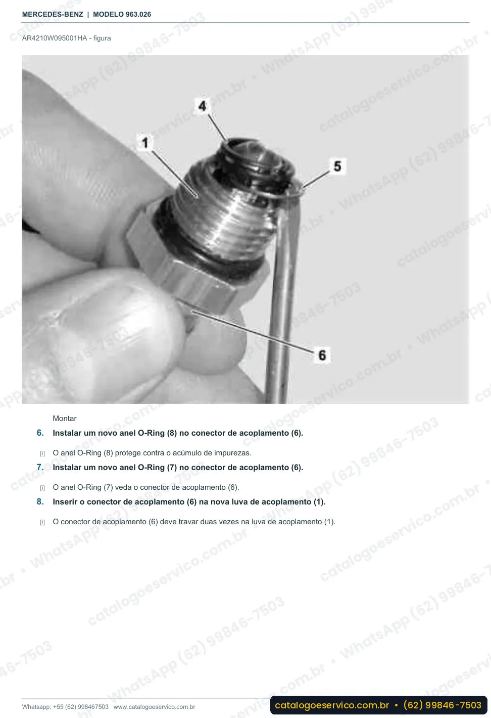Página de procedimento do manual de oficina Mercedes-Benz Actros 3333 L