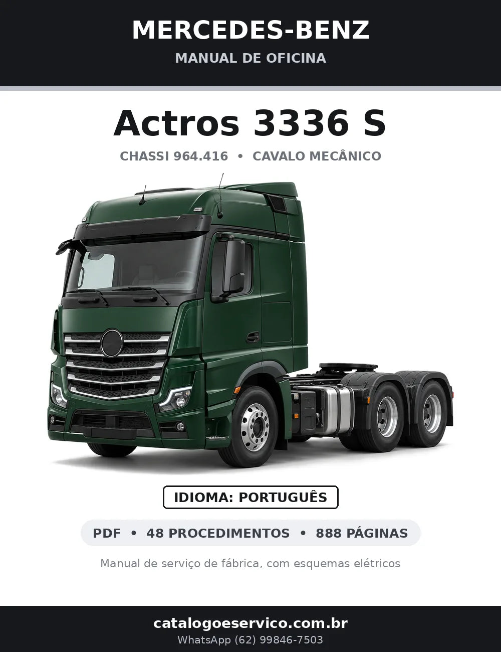 Capa do manual de oficina Mercedes-Benz Actros 3336 S