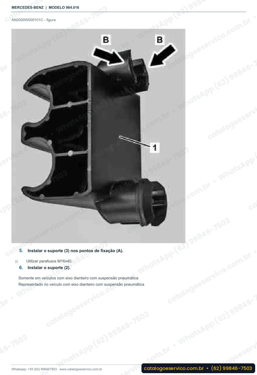 Página de procedimento do manual de oficina Mercedes-Benz Actros 3336