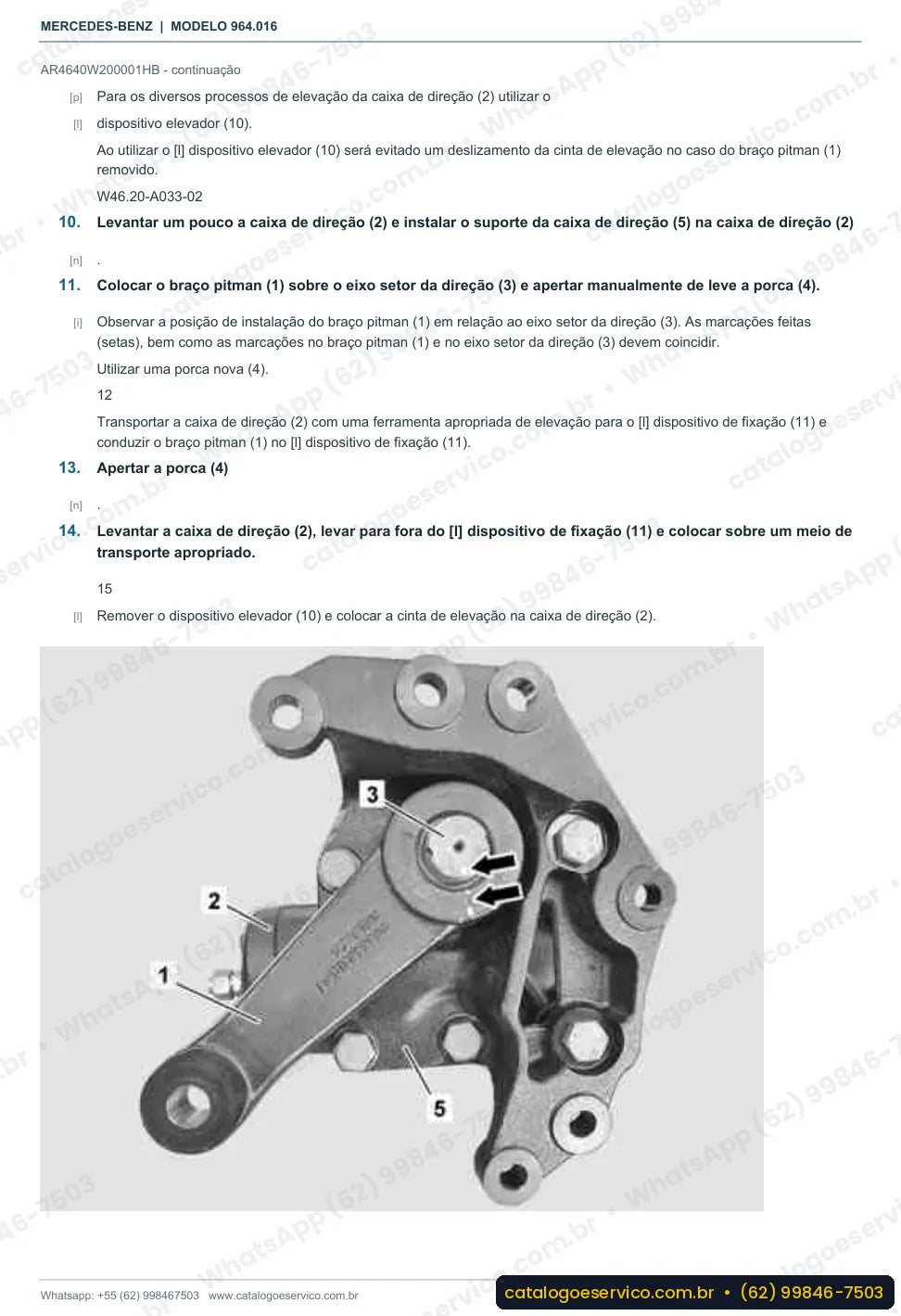 Página de procedimento do manual de oficina Mercedes-Benz Actros 3336