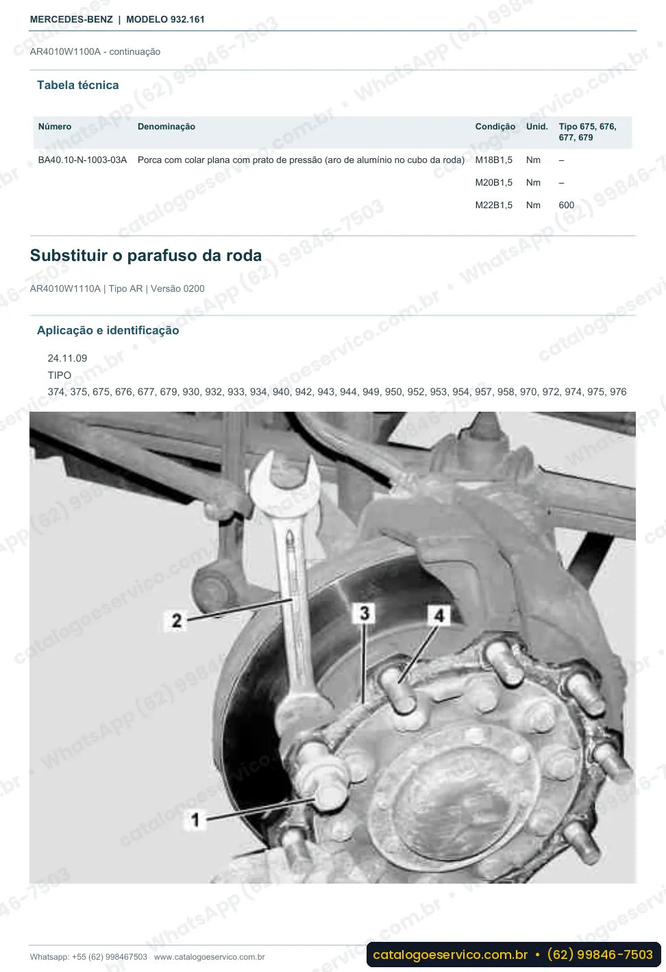 Página de procedimento do manual de oficina Mercedes-Benz Actros 3340 K