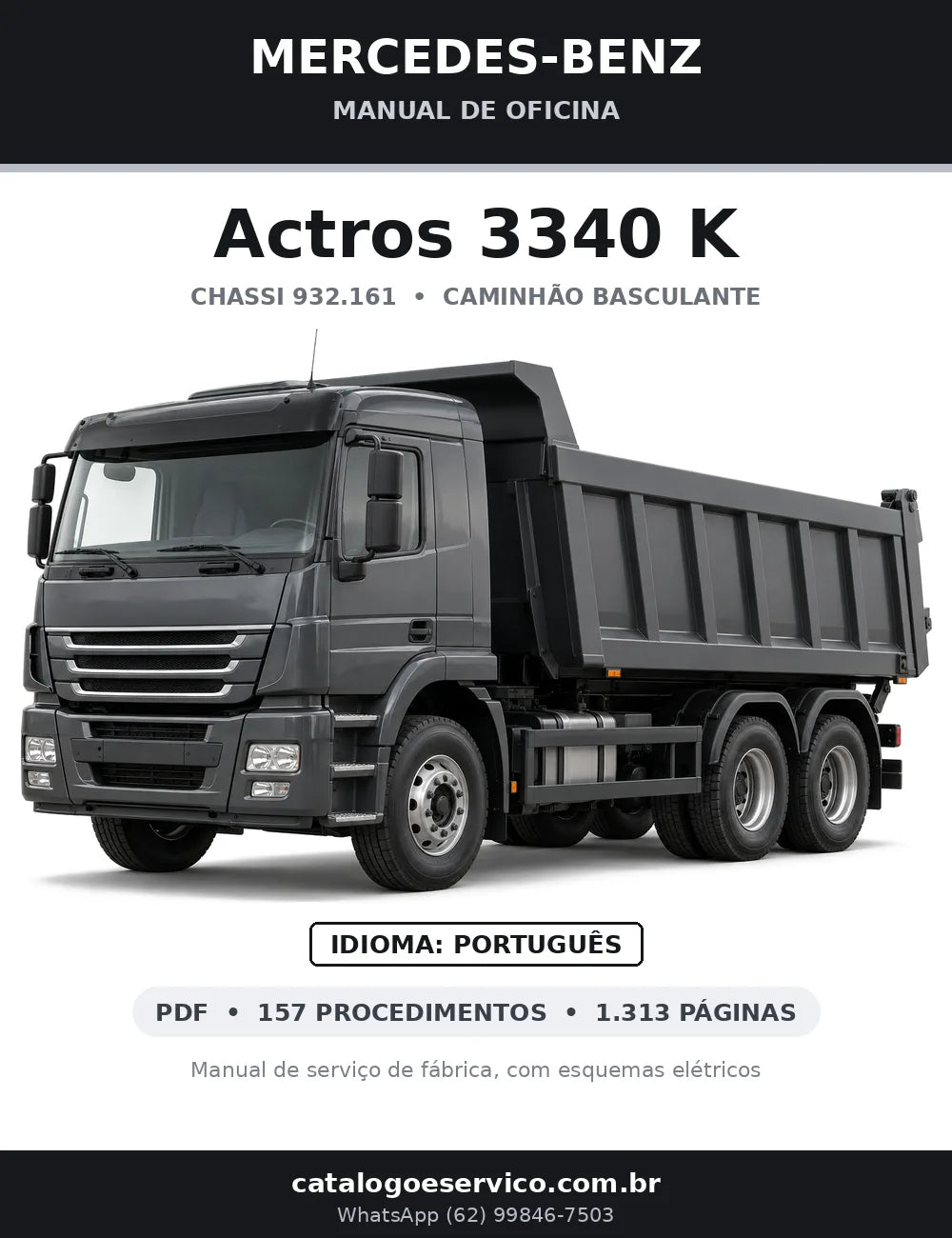 Capa do manual de oficina Mercedes-Benz Actros 3340 K
