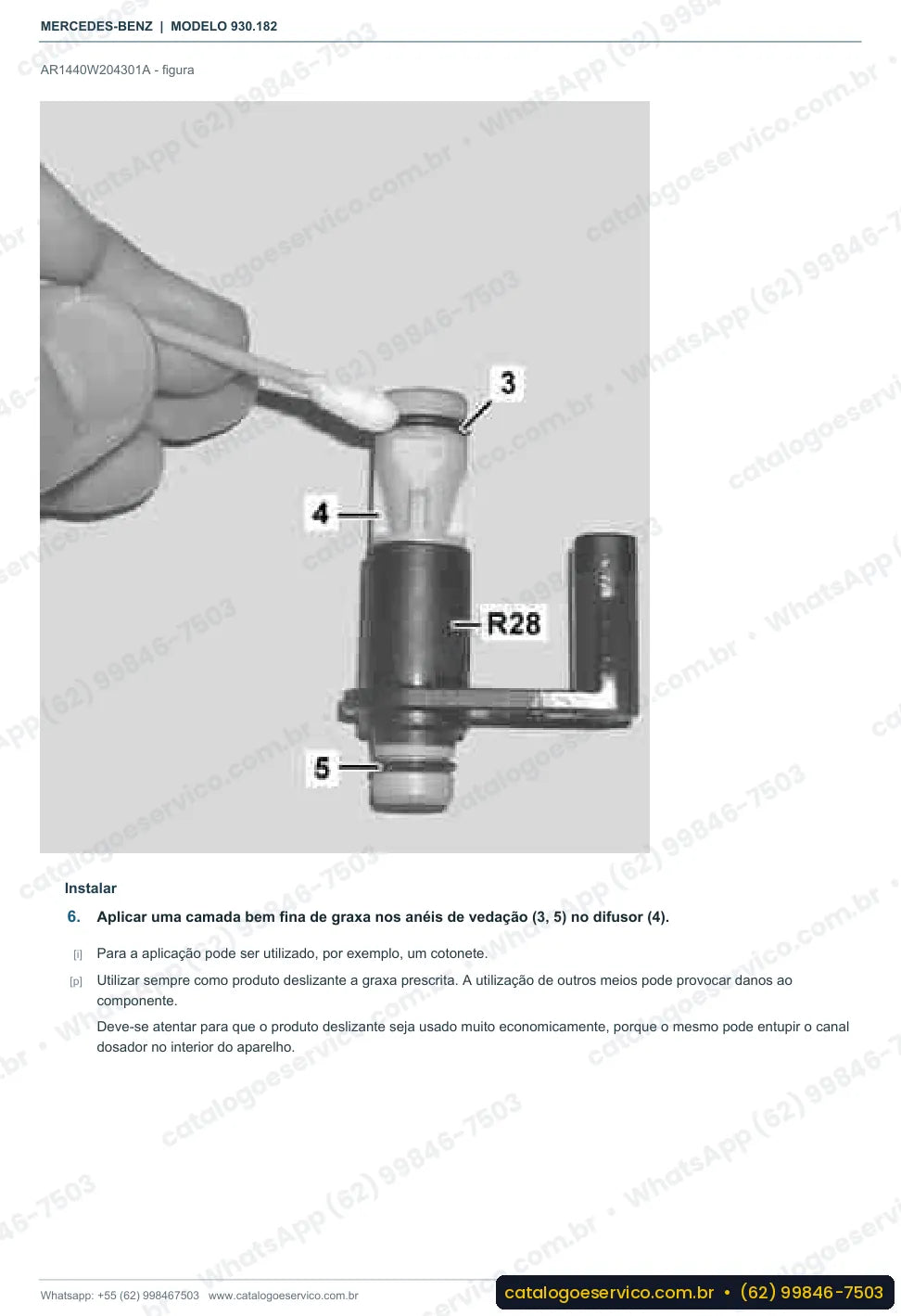 Página de procedimento do manual de oficina Mercedes-Benz Actros 3343 A