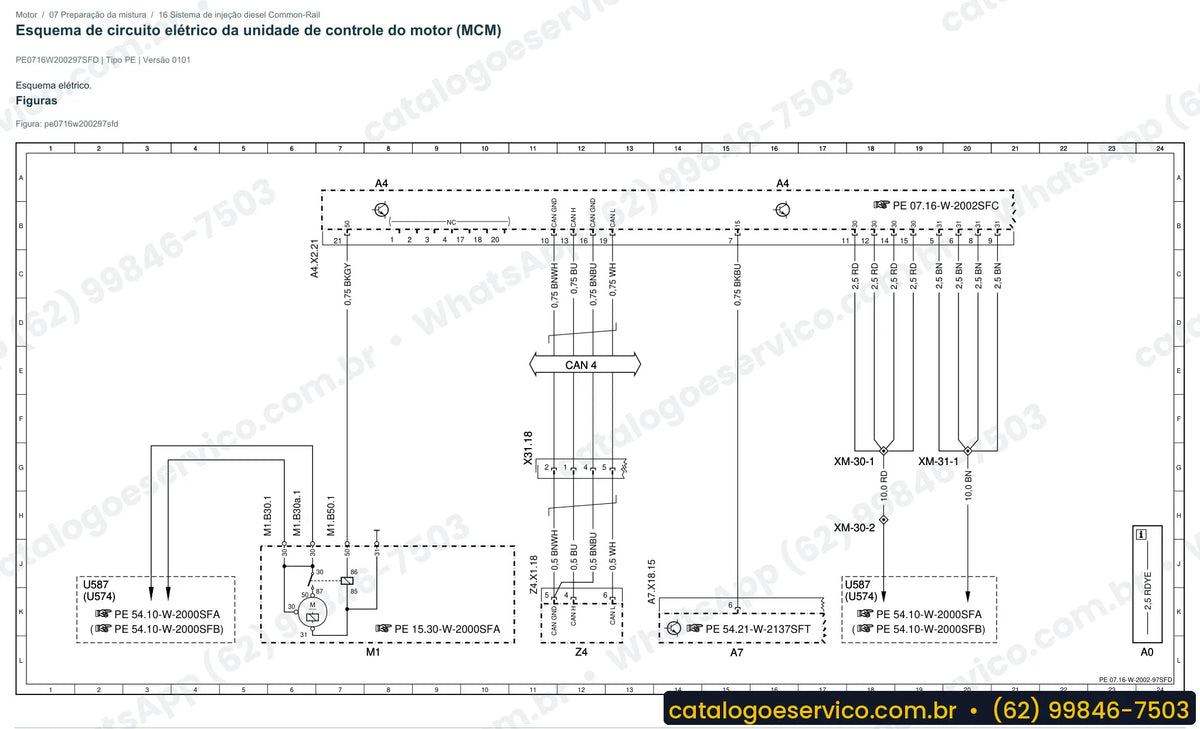 Página de esquema elétrico do Mercedes-Benz Actros 3343 L