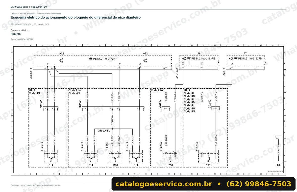 Página de esquema elétrico do manual Mercedes-Benz Actros 3346 K