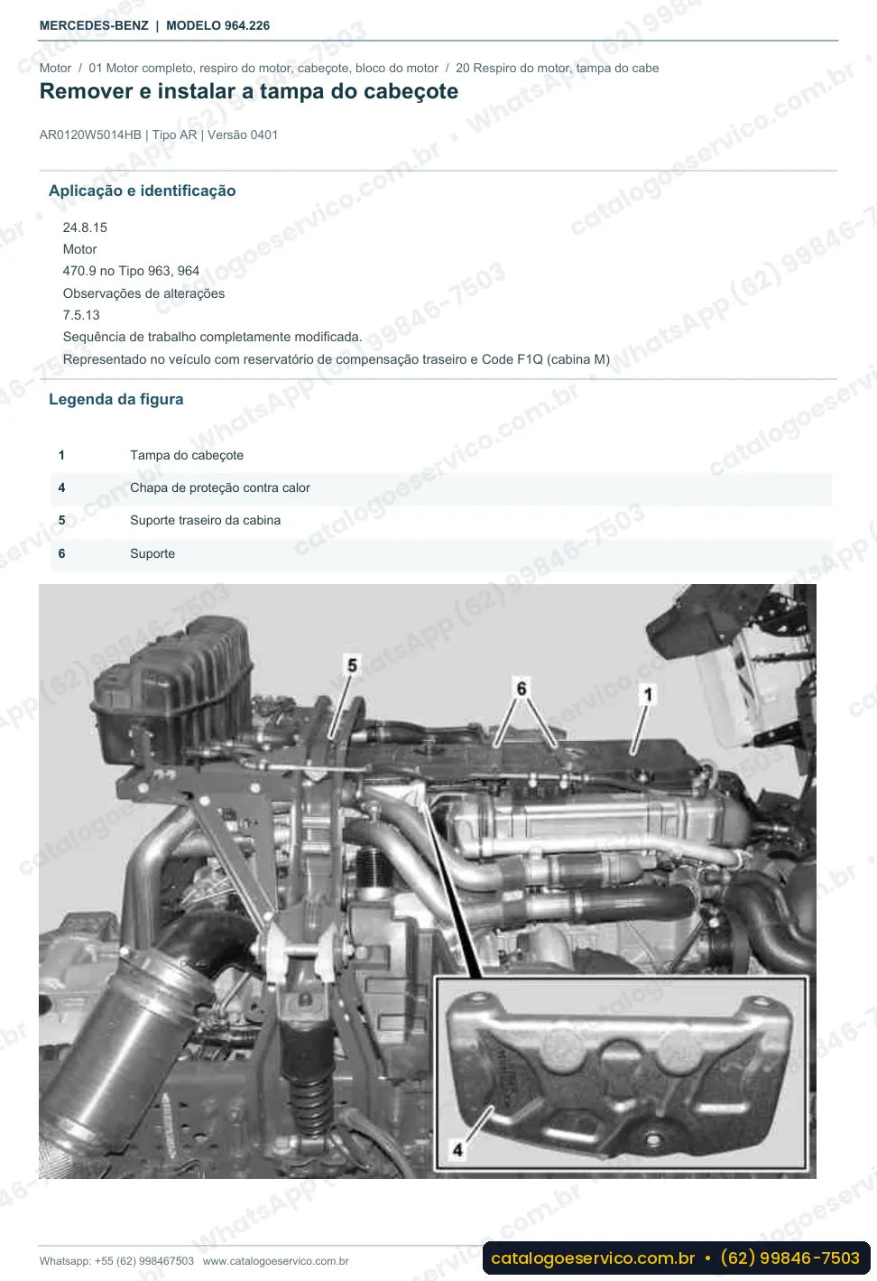 Página de procedimento do manual de oficina Mercedes-Benz Actros 3346 LK
