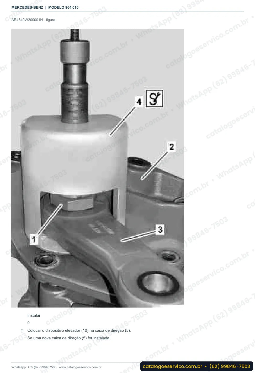 Página de procedimento do manual de oficina Mercedes-Benz Actros 3346