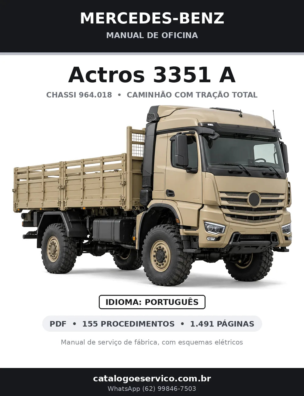 Capa do manual de oficina Mercedes-Benz Actros 3351 A