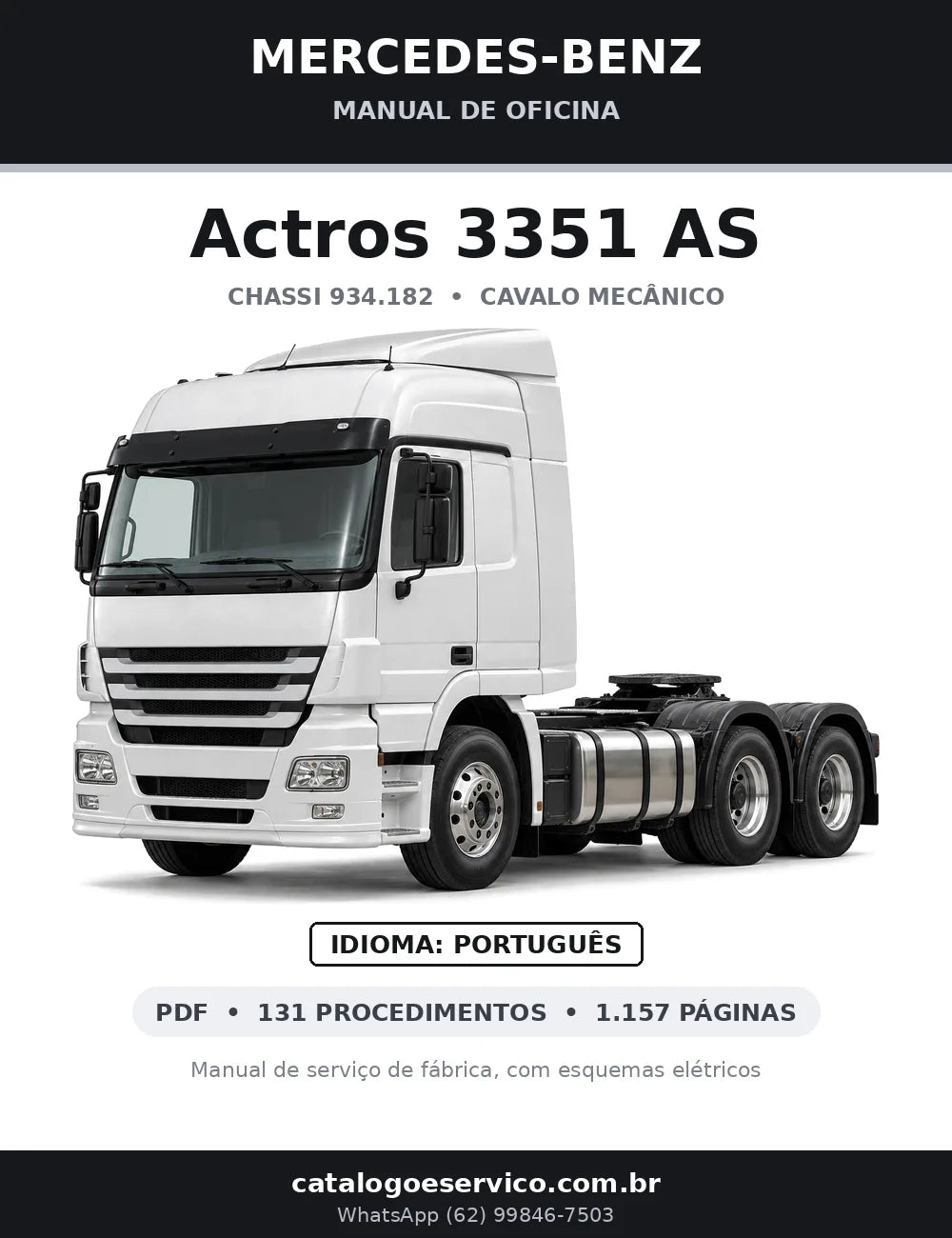 Capa do manual de oficina Mercedes-Benz Actros 3351 AS