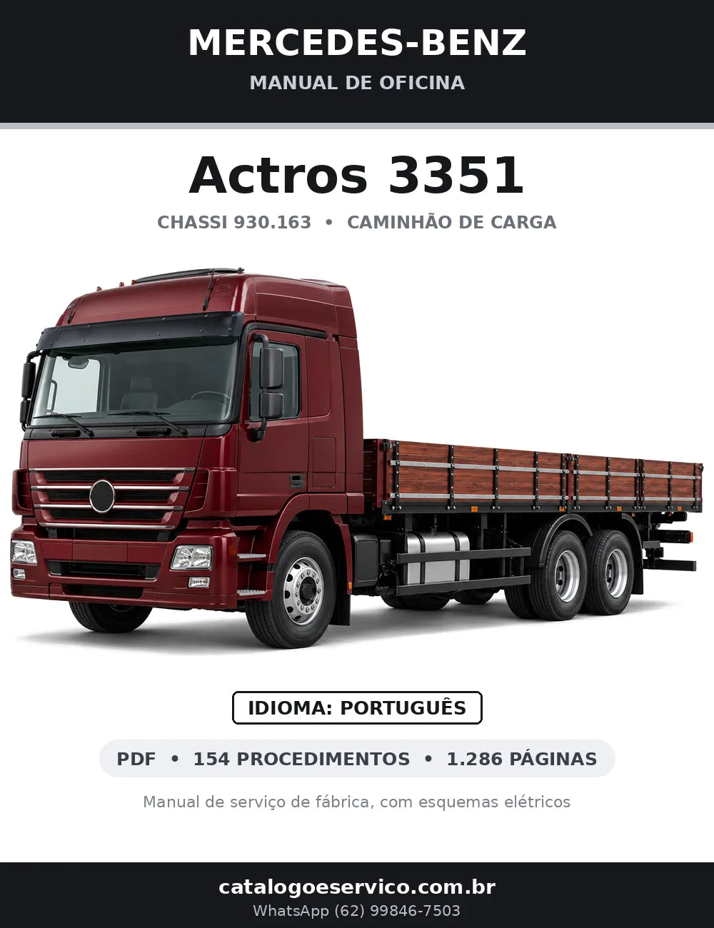 Capa do manual de oficina Mercedes-Benz Actros 3351