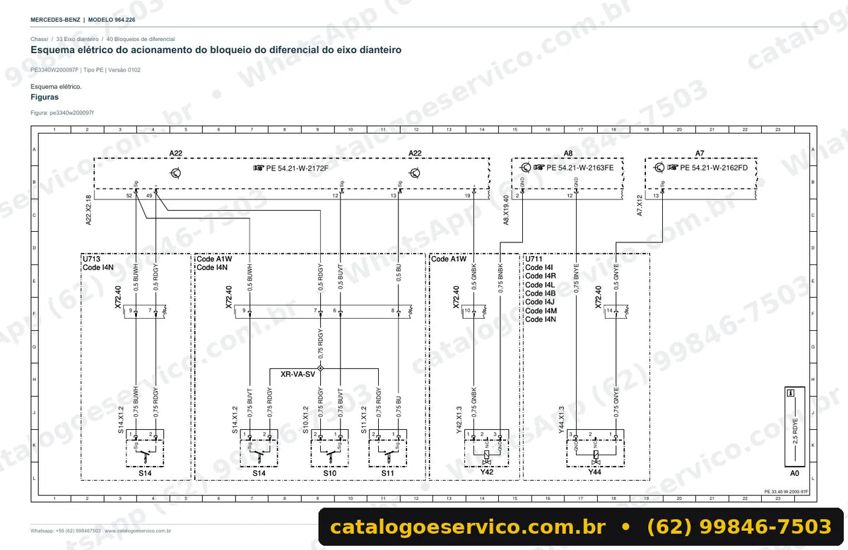 Página de esquema elétrico do manual Mercedes-Benz Actros 3353 LK