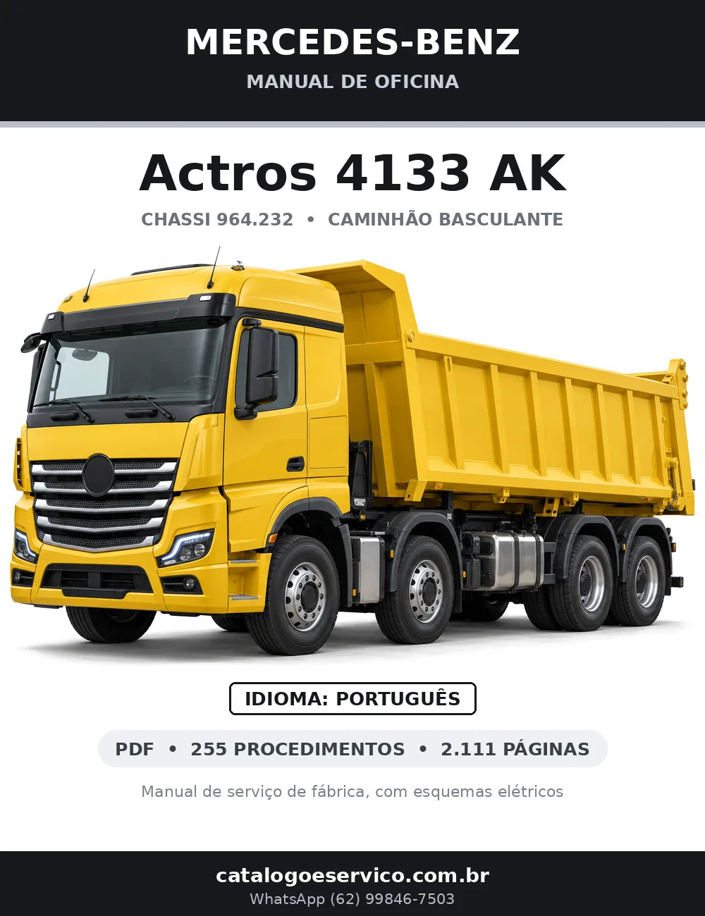 Capa do manual de oficina Mercedes-Benz Actros 4133 AK