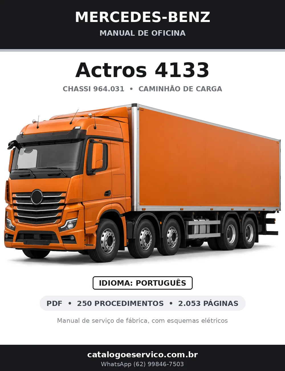 Capa do manual de oficina Mercedes-Benz Actros 4133