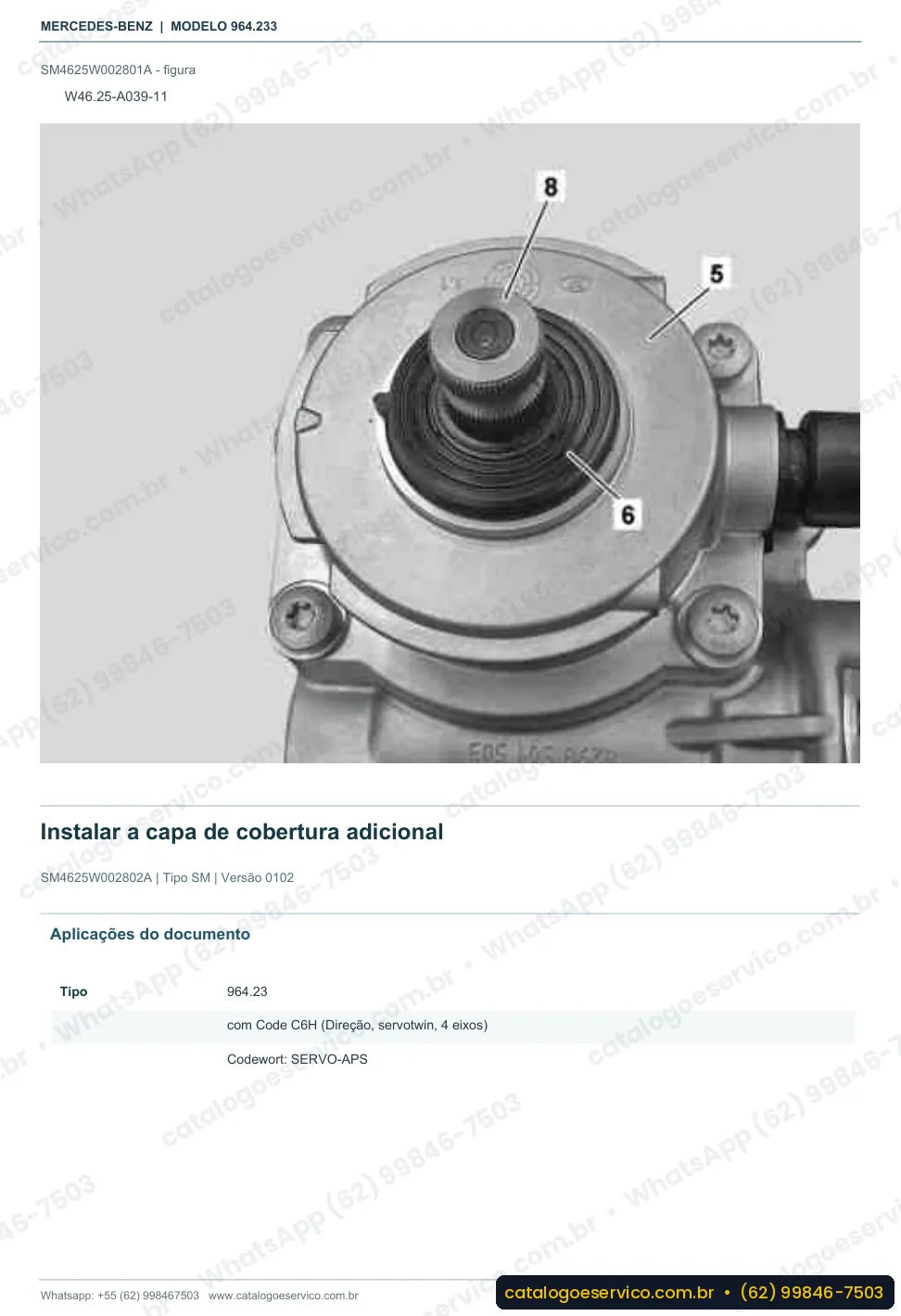 Página de procedimento do manual de oficina Mercedes-Benz Actros 4136 AK