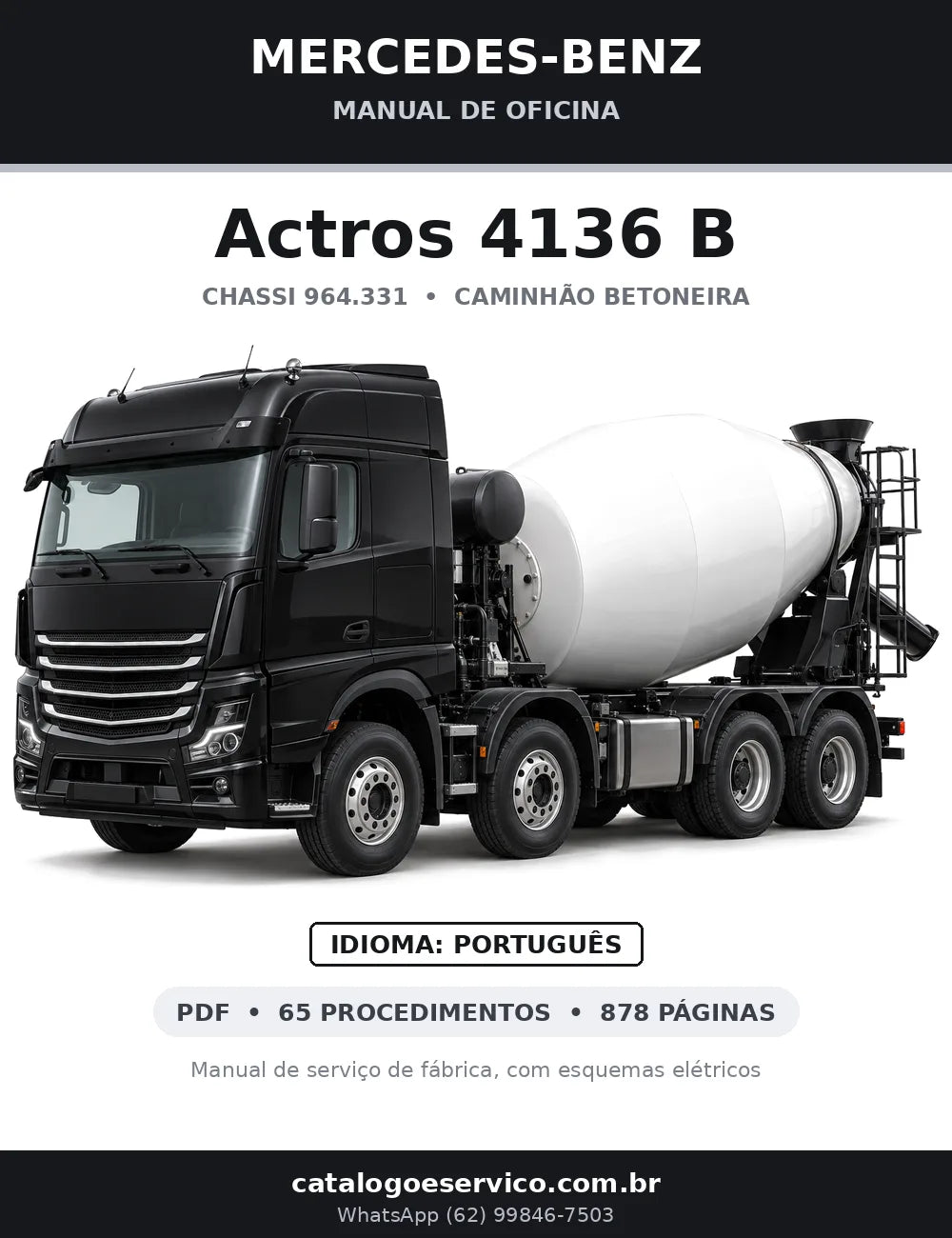 Capa do manual de oficina Mercedes-Benz Actros 4136 B