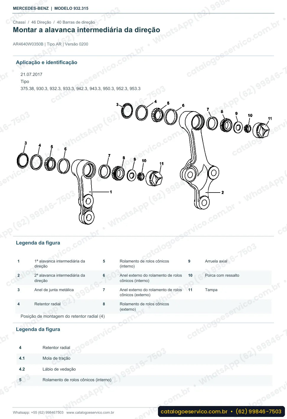 Página de procedimento do manual de oficina Mercedes-Benz Actros 4143 K