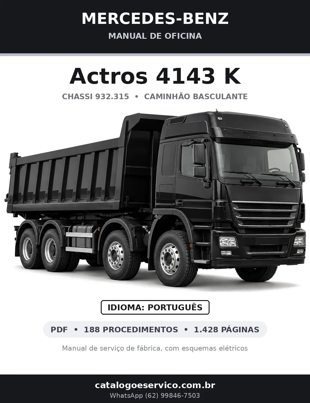 Capa do manual de oficina Mercedes-Benz Actros 4143 K