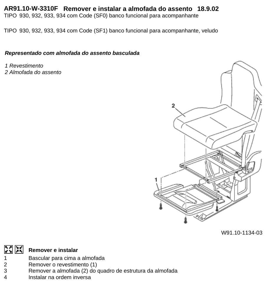 Página do manual de oficina Mercedes-Benz Actros 4144