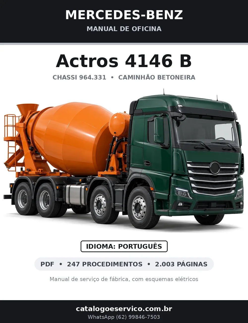 Capa do manual de oficina Mercedes-Benz Actros 4146 B