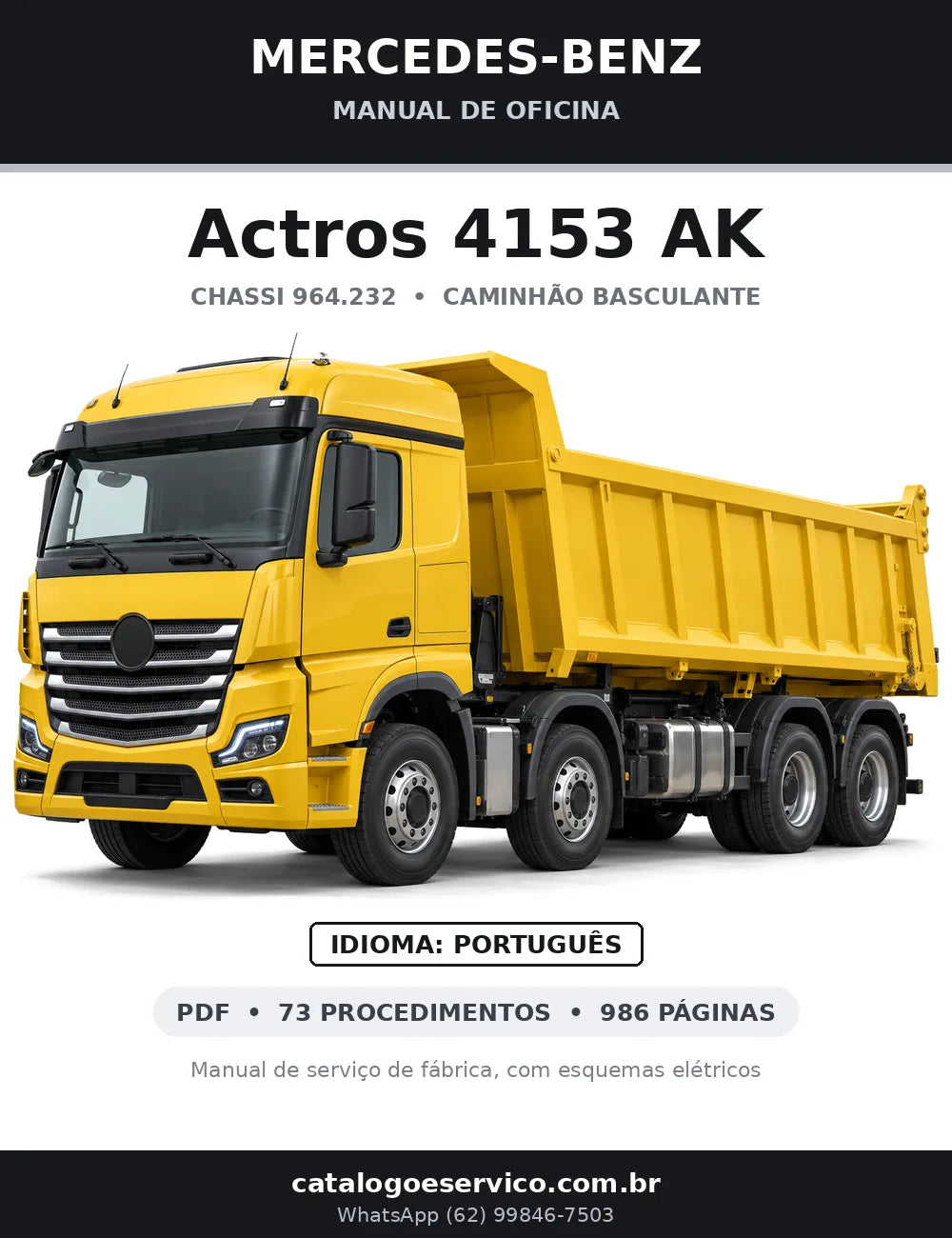 Capa do manual de oficina Mercedes-Benz Actros 4153 AK