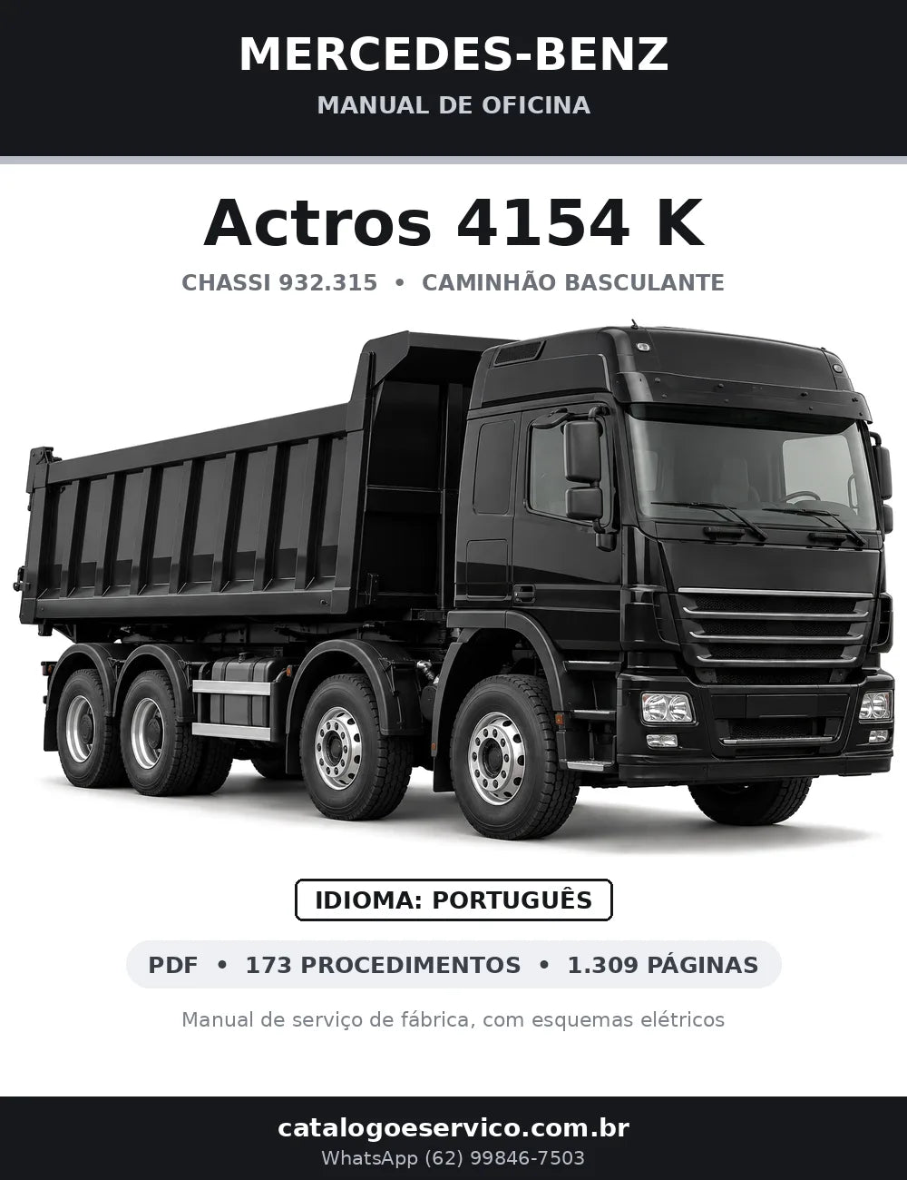 Capa do manual de oficina Mercedes-Benz Actros 4154 K