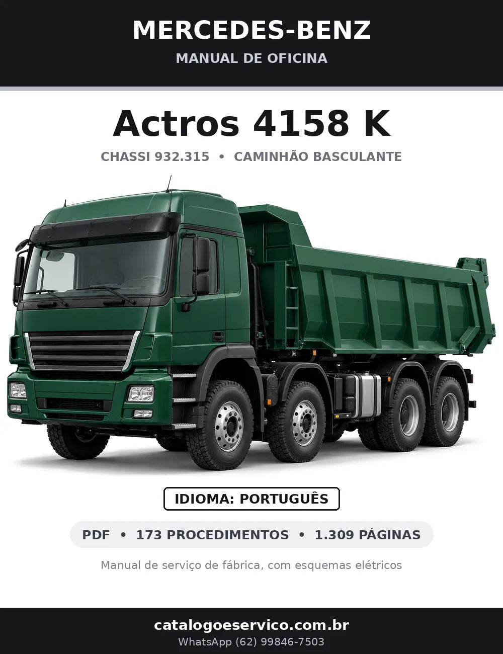 Capa do manual de oficina Mercedes-Benz Actros 4158 K