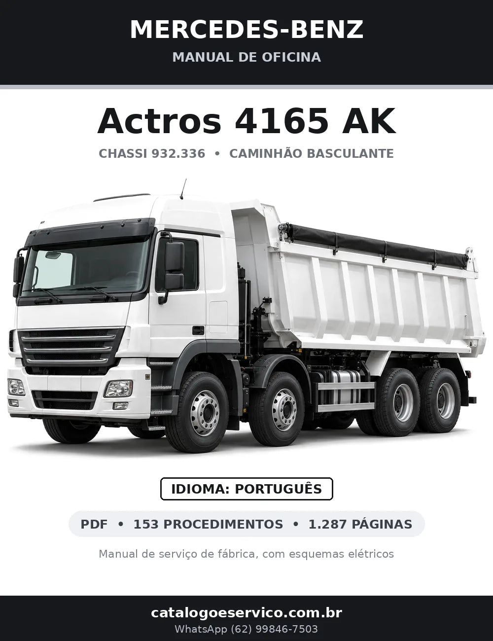 Capa do manual de oficina Mercedes-Benz Actros 4165 AK