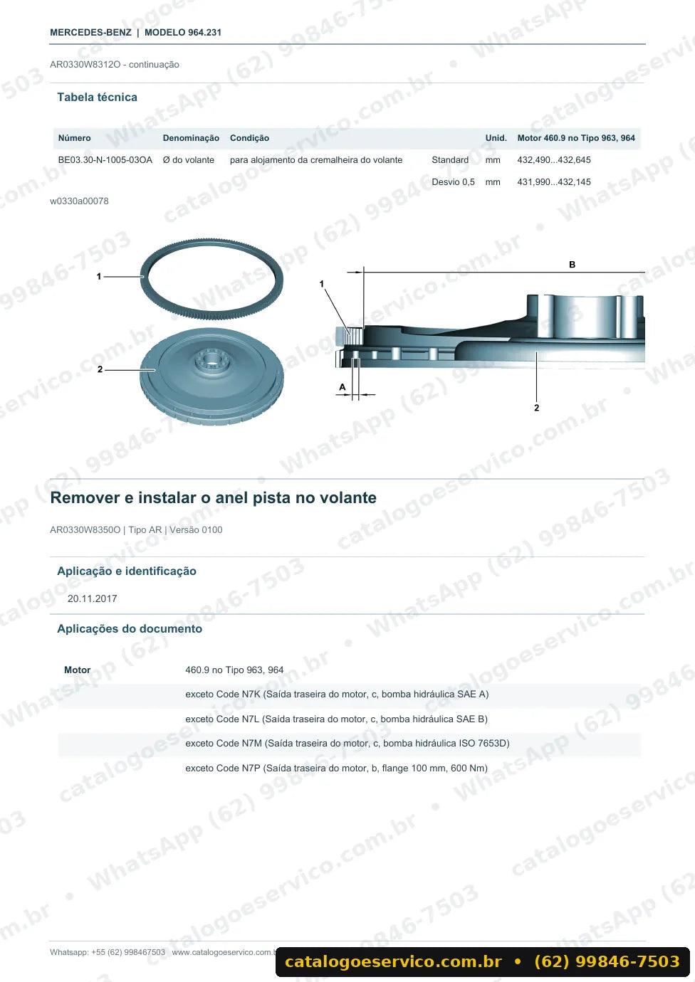 Página de procedimento do manual de oficina Mercedes-Benz Actros 4848 K