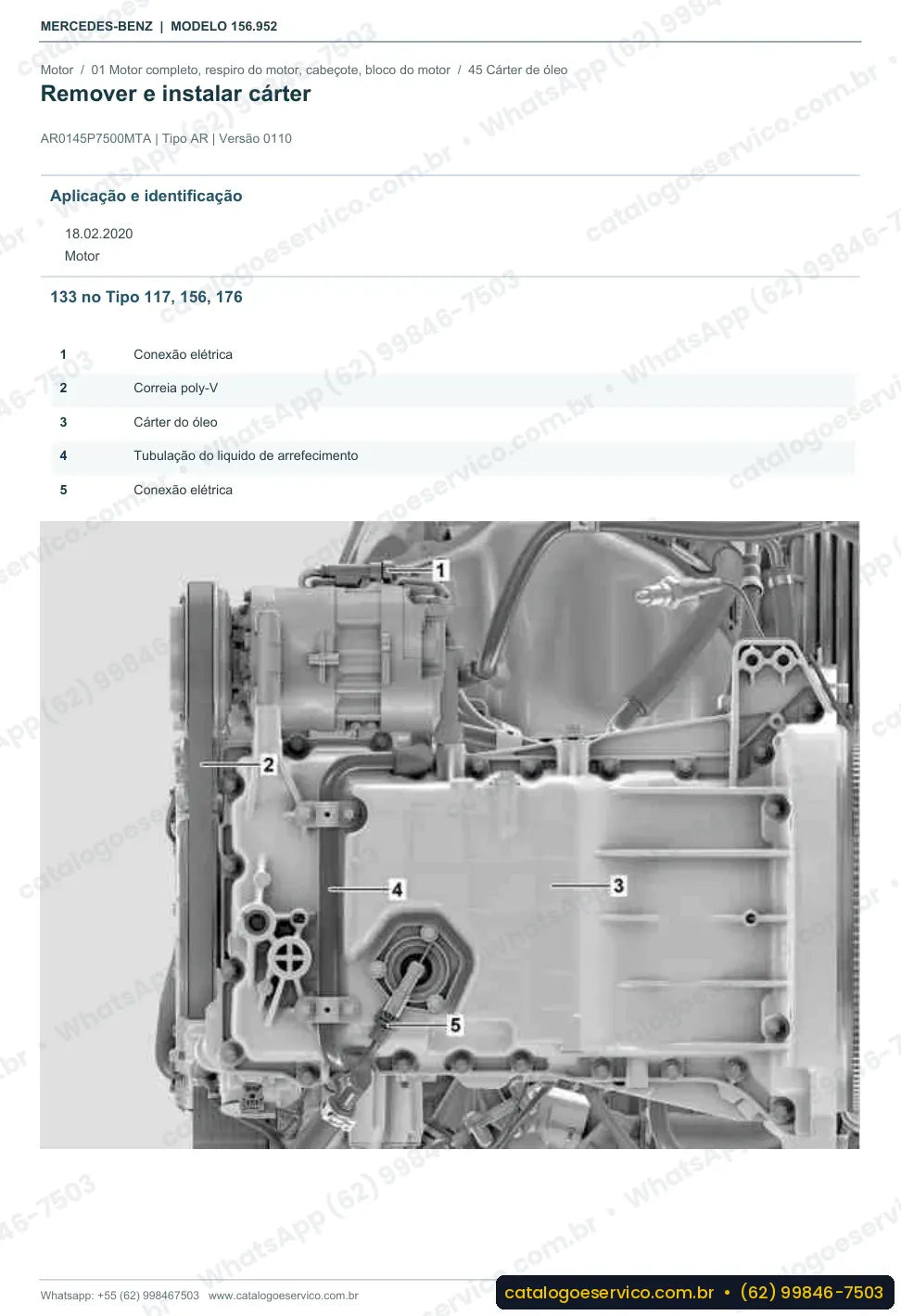 Página de procedimento do manual de oficina Mercedes-Benz AMG GLA 45 4MATIC (X156)