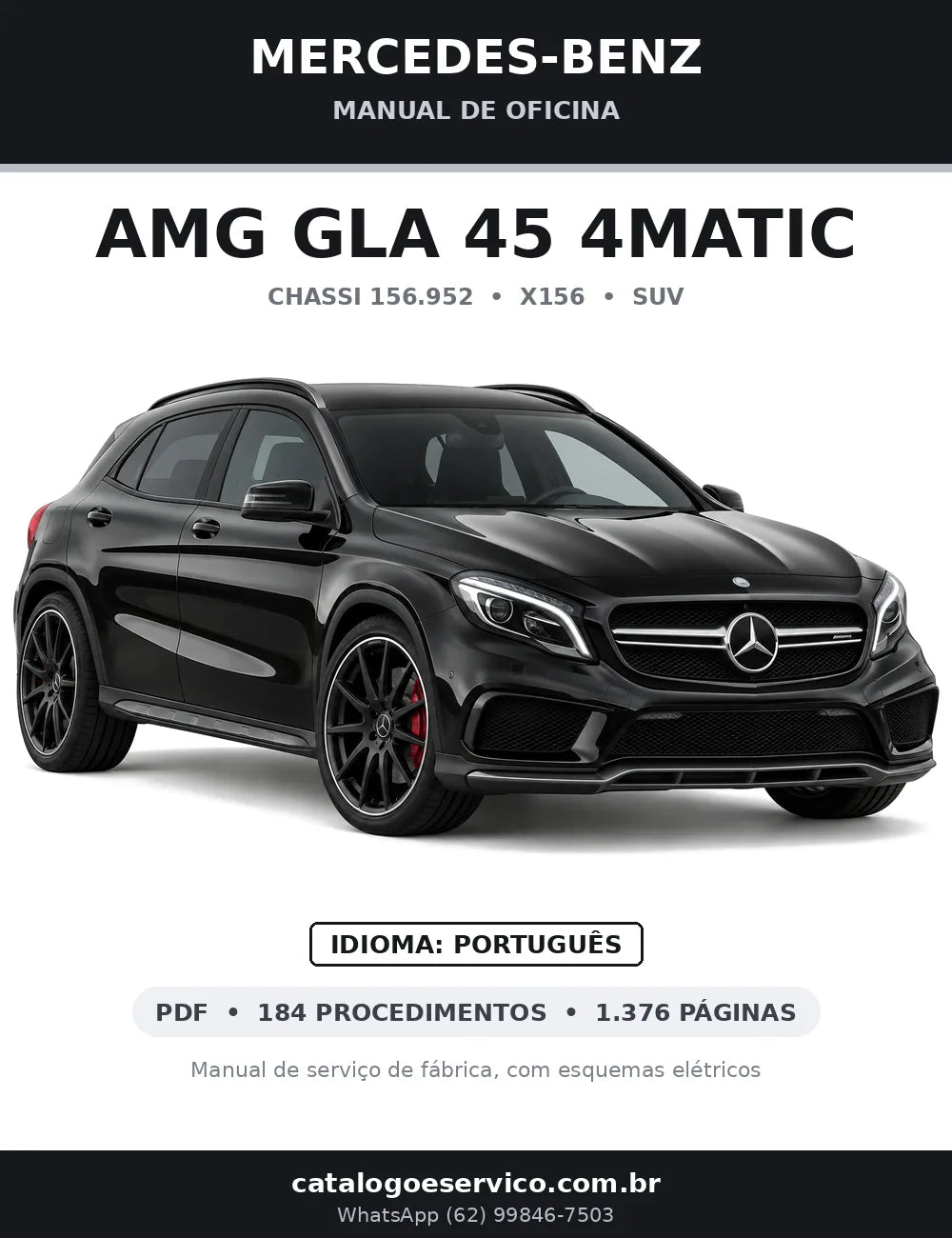 Capa do manual de oficina Mercedes-Benz AMG GLA 45 4MATIC (X156)