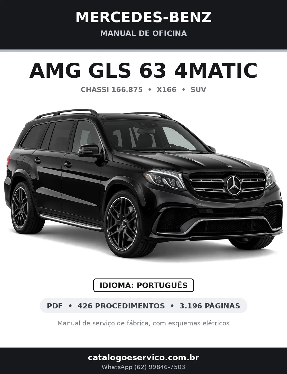 Capa do manual de oficina Mercedes-Benz AMG GLS 63 4MATIC (X166)