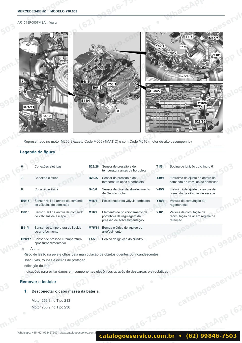 Página de procedimento do manual de oficina Mercedes-Benz AMG GT 43 4 portas (X290)