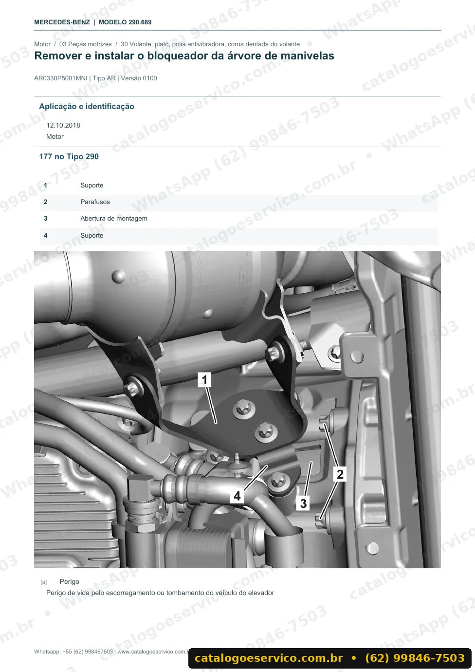 Página de procedimento do manual de oficina Mercedes-Benz AMG GT 63 S 4 portas (X290)