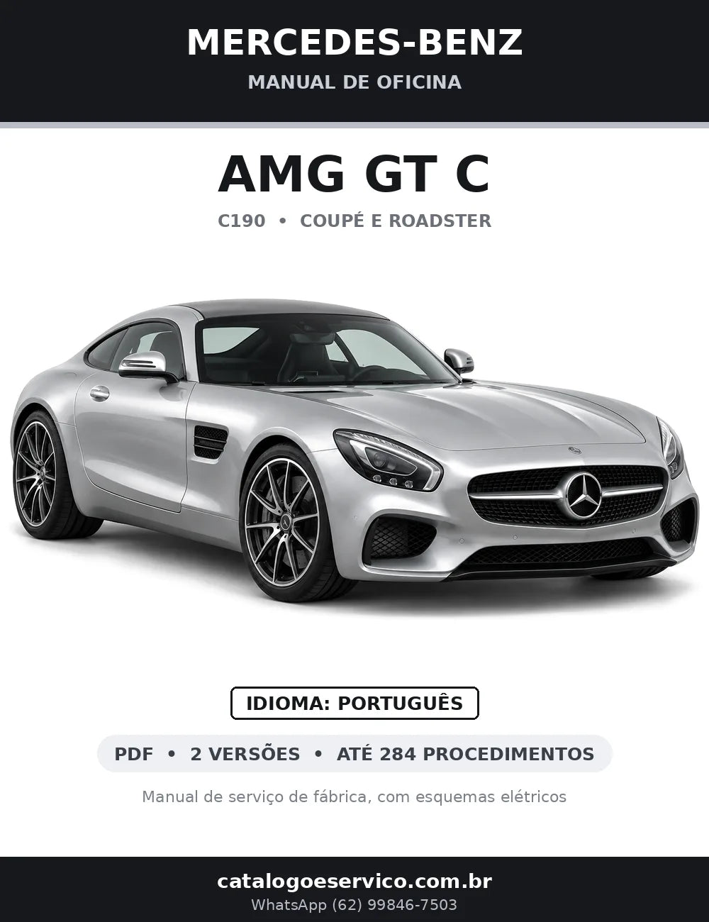 Capa do manual de oficina Mercedes-Benz AMG GT C (C190)