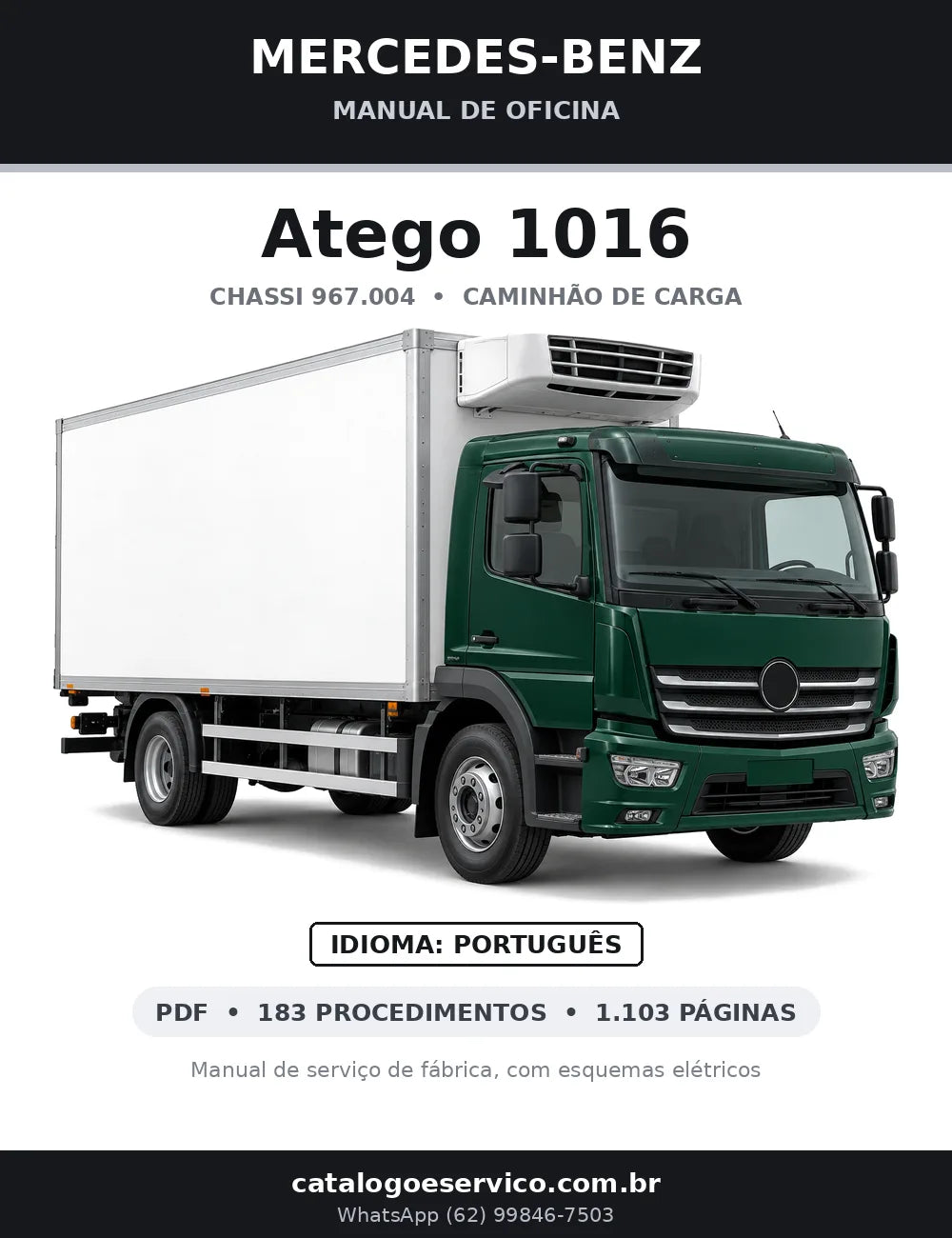 Capa do manual de oficina Mercedes-Benz Atego 1016
