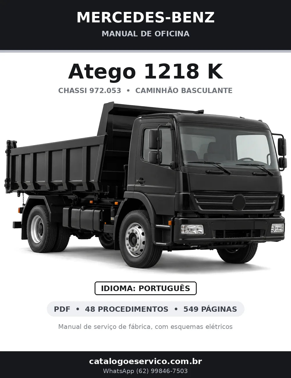 Capa do manual de oficina Mercedes-Benz Atego 1218 K