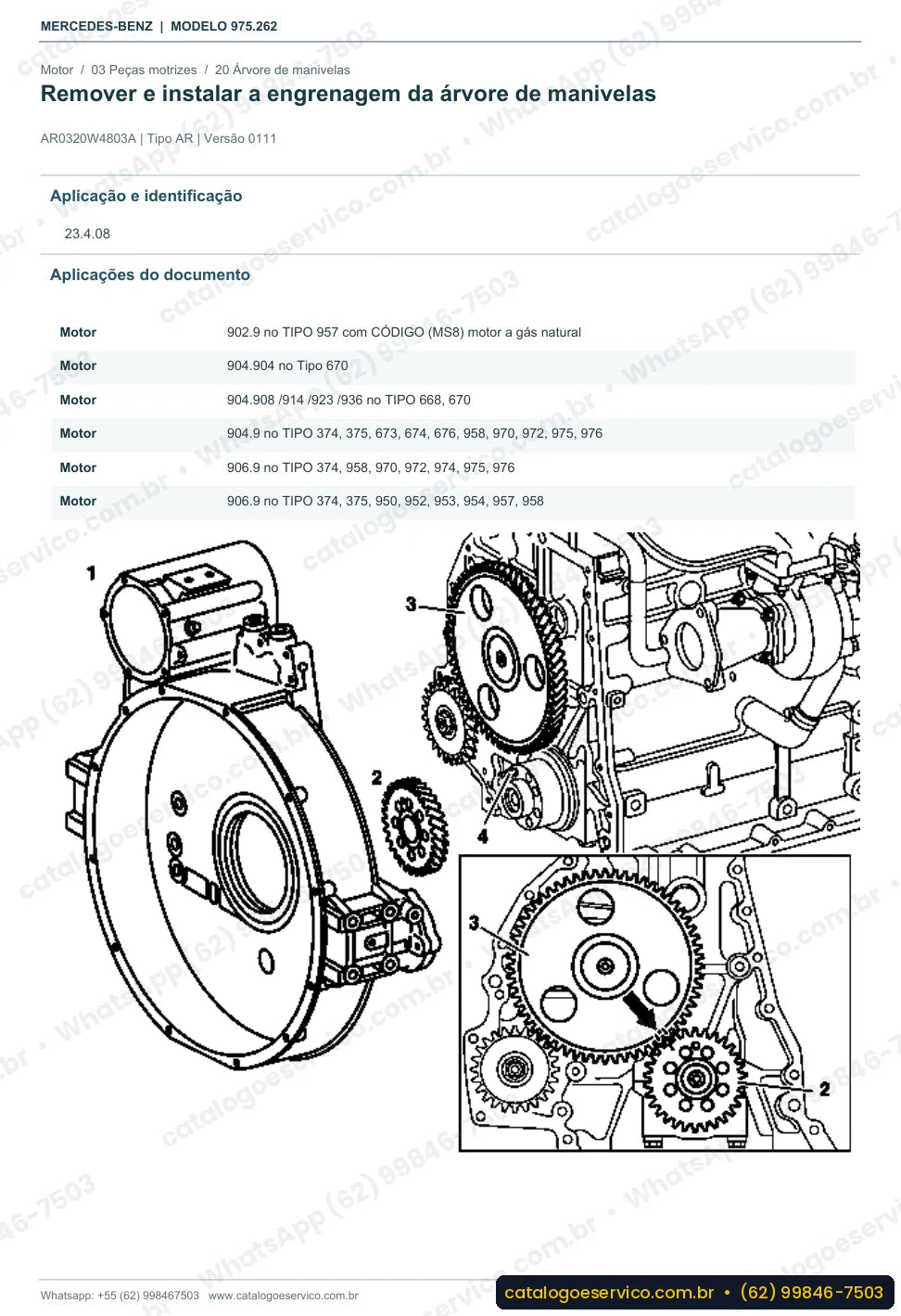 Página de procedimento do manual de oficina Mercedes-Benz Atego 1317 L