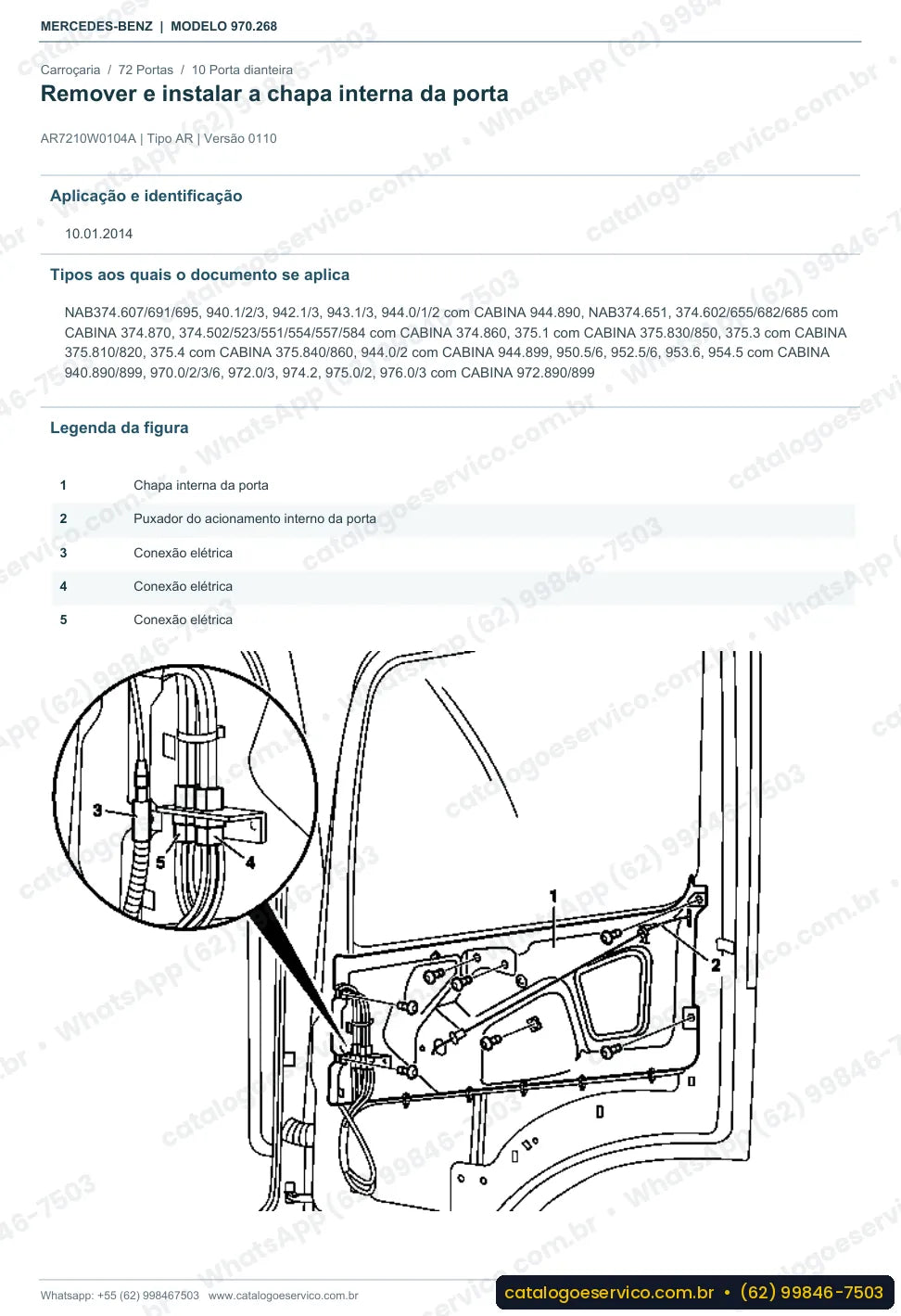 Página de procedimento do manual de oficina Mercedes-Benz Atego 1318 L