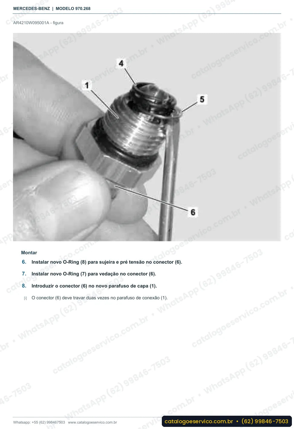 Página de procedimento do manual de oficina Mercedes-Benz Atego 1318 L