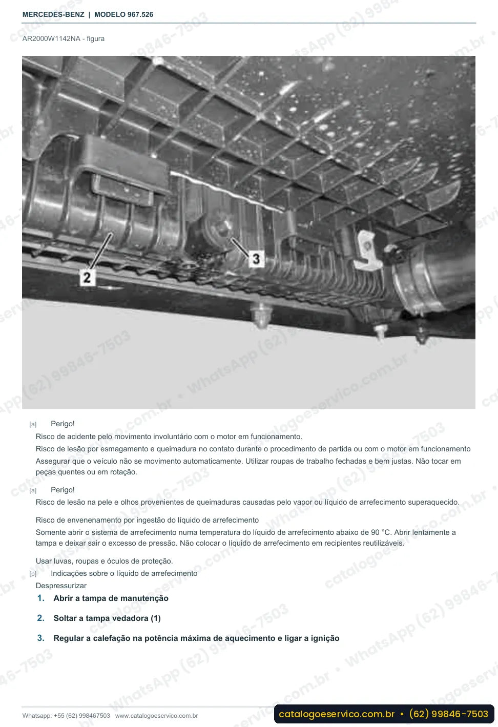 Página de procedimento do manual de oficina Mercedes-Benz Atego 1318 LKO