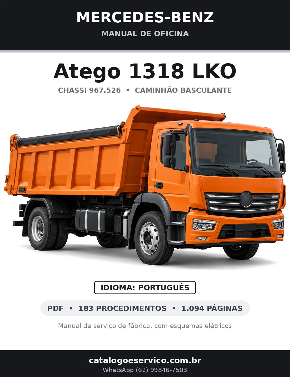 Capa do manual de oficina Mercedes-Benz Atego 1318 LKO
