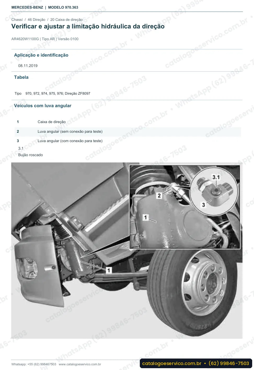 Página de procedimento do manual de oficina Mercedes-Benz Atego 1323