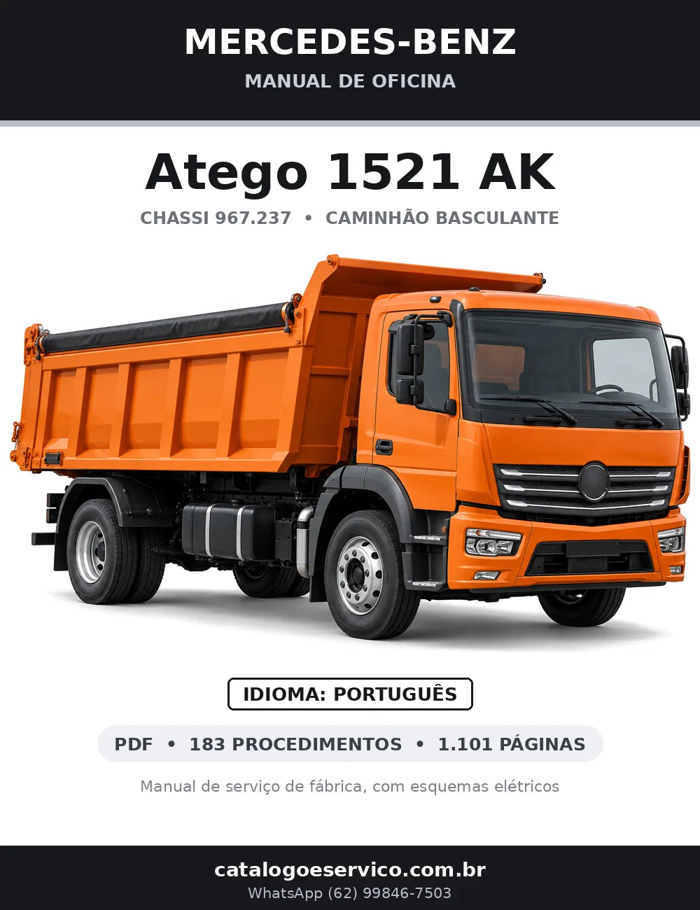 Capa do manual de oficina Mercedes-Benz Atego 1521 AK