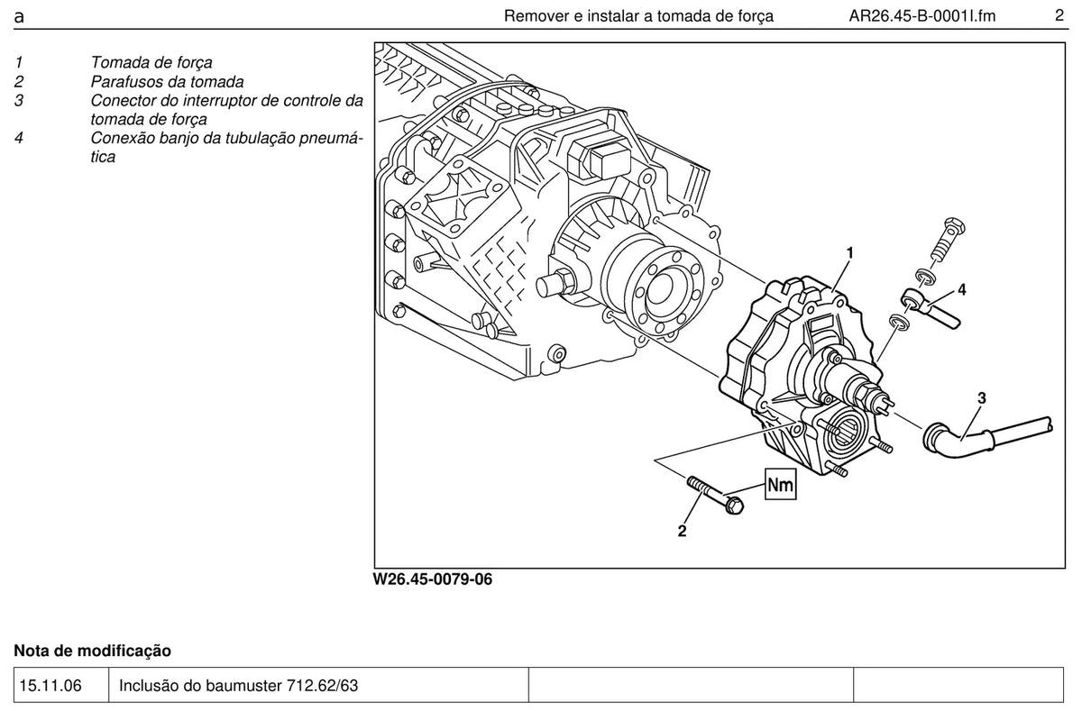 Página do manual de oficina Mercedes-Benz Atego 1718 (4 versões)