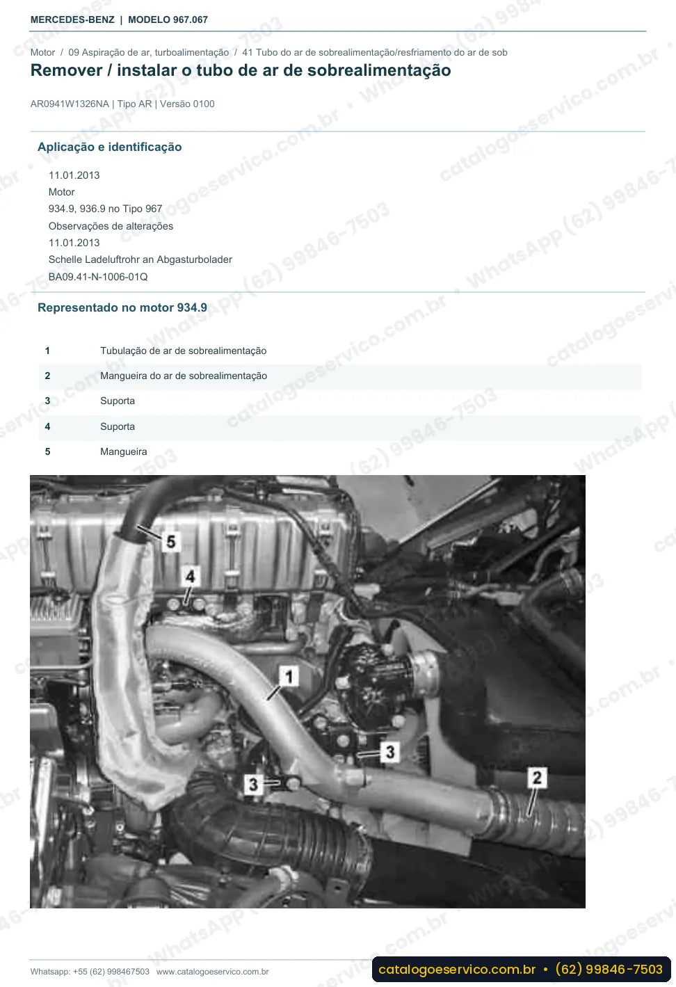 Página de procedimento do manual de oficina Mercedes-Benz Atego 2124