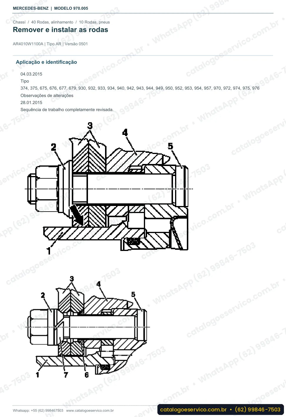 Página de procedimento do manual de oficina Mercedes-Benz Atego 716
