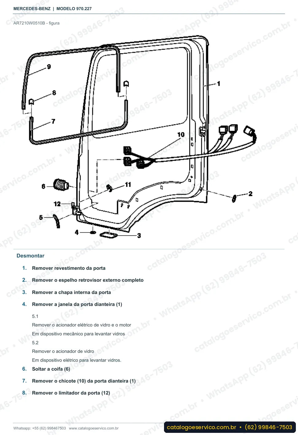 Página de procedimento do manual de oficina Mercedes-Benz Atego 815