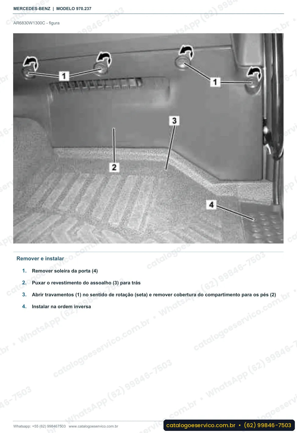 Página de procedimento do manual de oficina Mercedes-Benz Atego 915 L