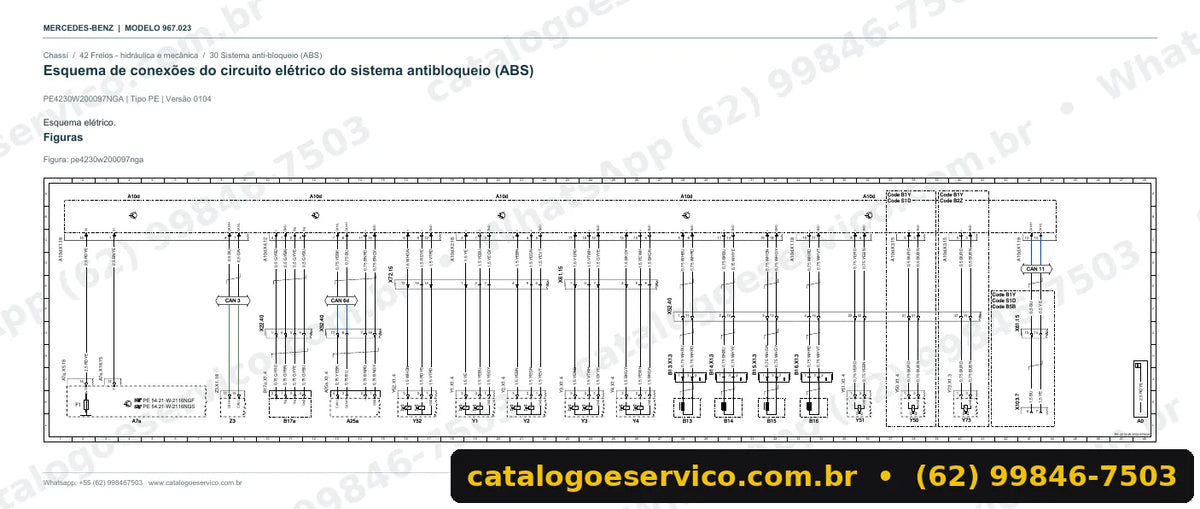 Página de esquema elétrico do manual Mercedes-Benz Atego 921 L