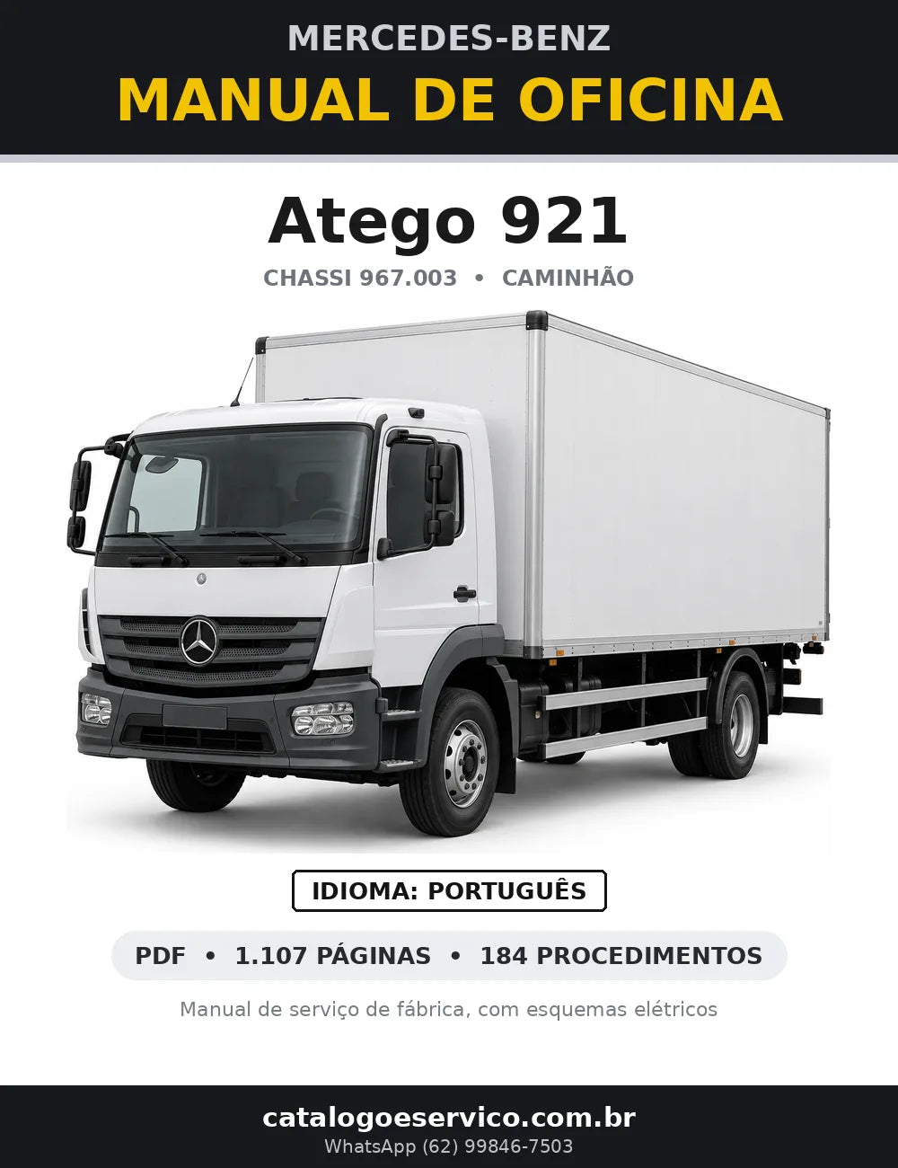 Capa do manual de oficina Mercedes-Benz Atego 921